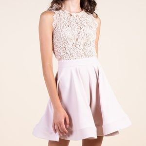 Aislynn Embroidered Lace Bodice A-Line Dress
